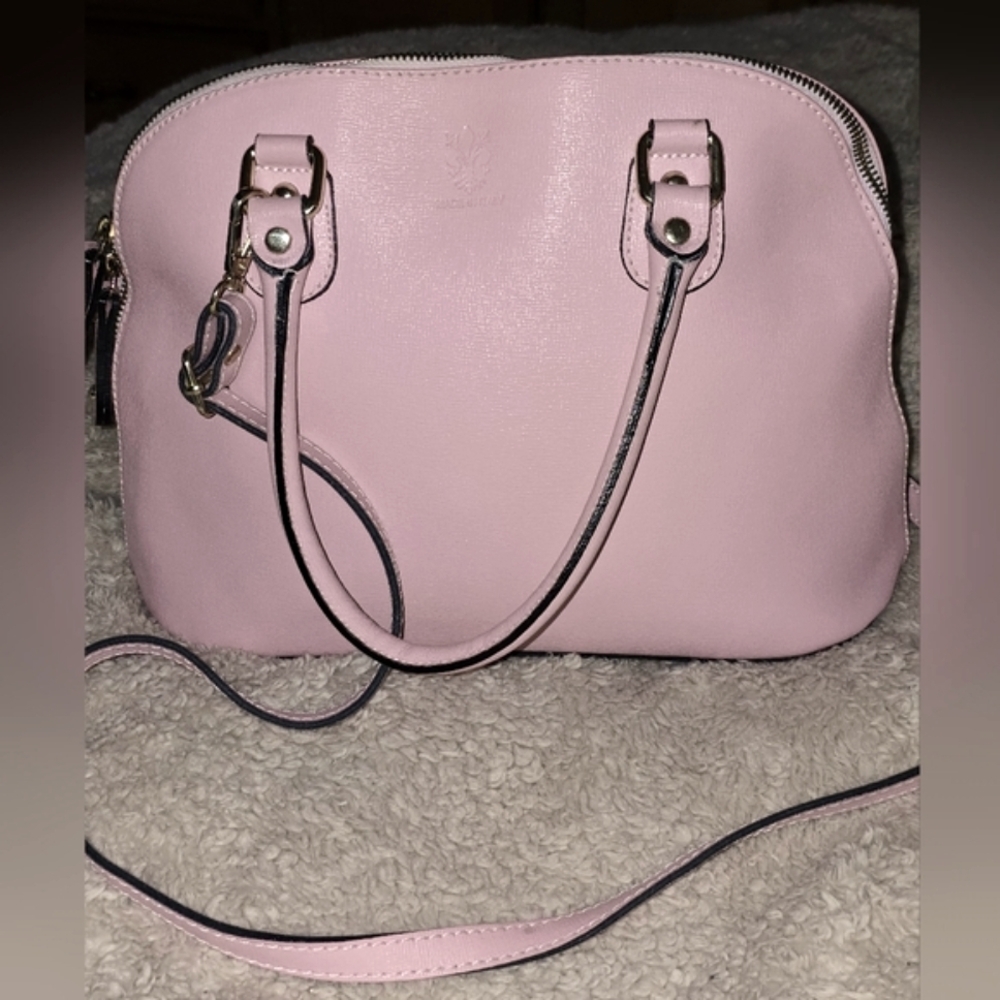Borse En Pelle. Pink Saffiano Dome Satchel. Made In Italy. EUC - Picture 3 of 14